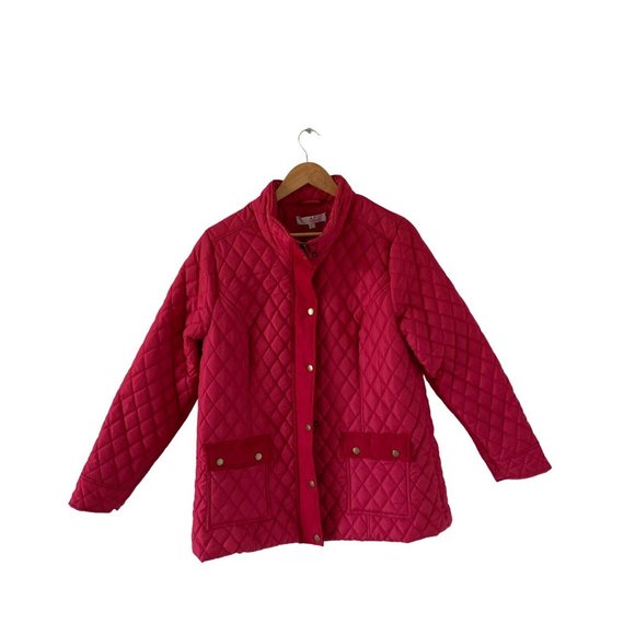 Julipa Jackets & Blazers - BNWT SIZE 14 JULIPA RED CRIMSON CLARET DIAMOND PADDED ZIP BUTTON JACKET COAT